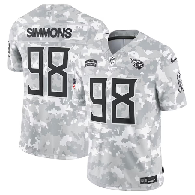 Men's Arctic Camo Tennessee Titans #98 Jeffery Simmons 2024 Salute To Service Limited Stitched Football Jersey
